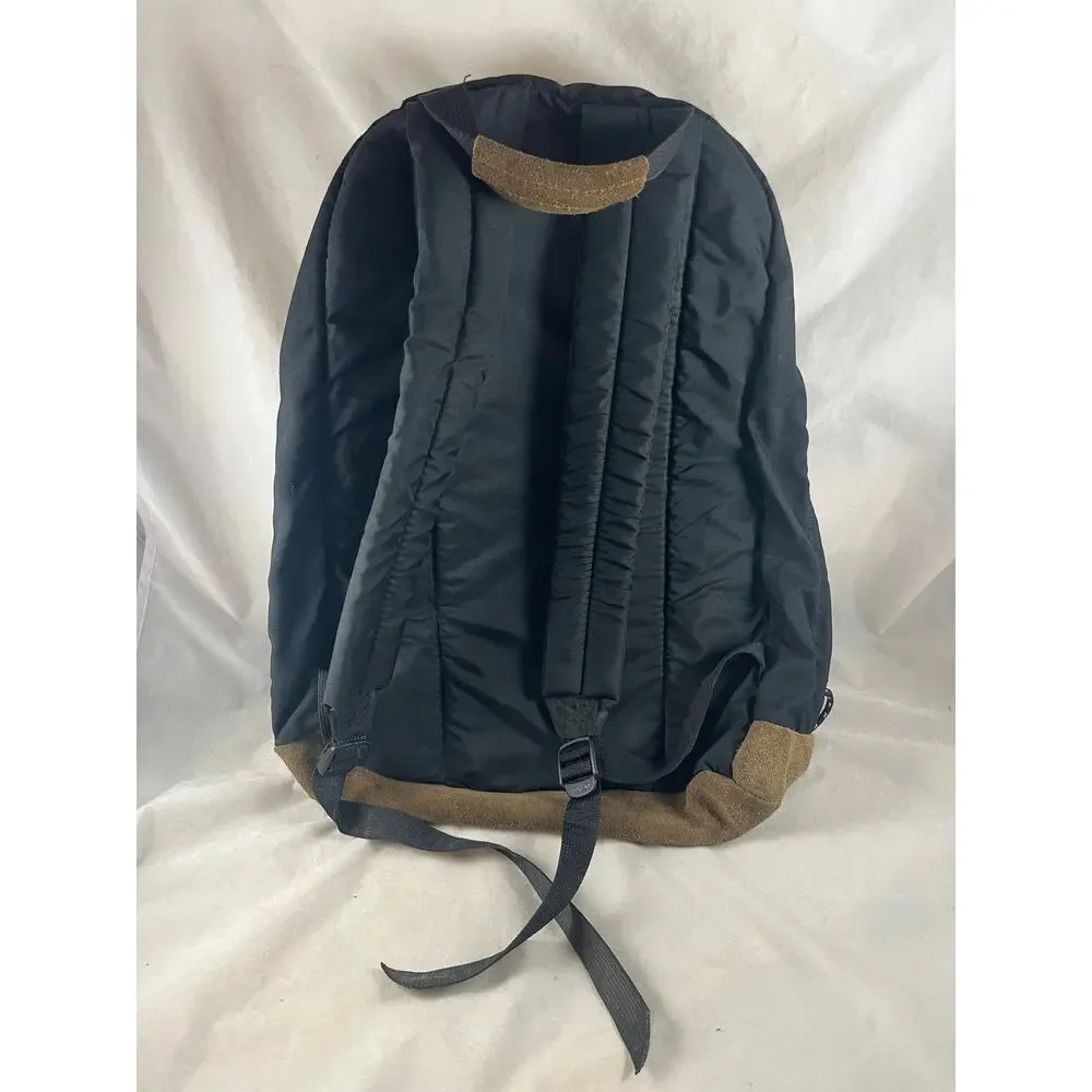 Jansport Backpack Brown Suede Bottom Black Nylon School Travel Hiking